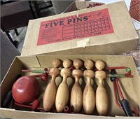Vintage Five-Pins Bowling Game