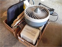 2 Box Lots - Fan, Heater, Cushion, Etc.