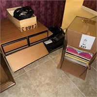 2 Boxes Albums, 45’s, 8-Track Tapes, & more