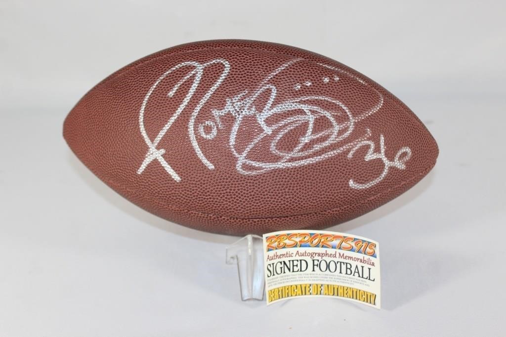 Jerome Bettis Autographed Football & Case