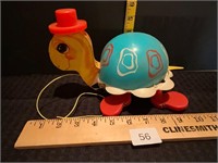 Fisher Price 1962 Tip Toe Turtle Pull Toy