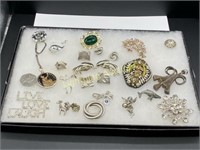 ASSORTED SILVER TONED LADIES COSTUME JEWELRY