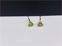 STERLING SILVER NATURAL PERIDOT EARRINGS