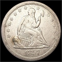 1857-O Seated Liberty Quarter NEARLY UNCIRCULATED