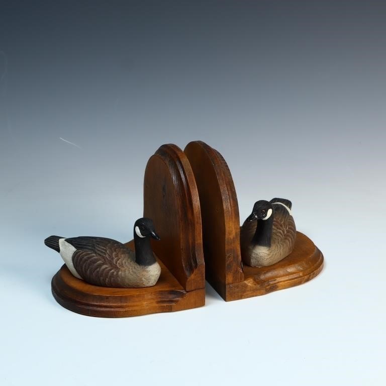 Vintage Canada Goose signed bookends by V. Smith
