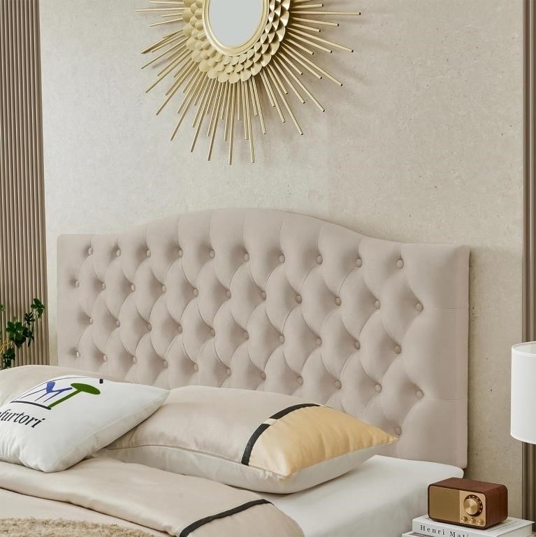 Velvet Upholstered Queen/Full Headboard