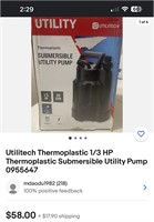 Utilities Thermoplastic Submersible Utility Pump
