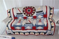 Wicker Sofa with Cushions (Torn) 69 1/2" long