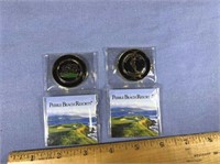 (2 COINS) PEBBLE BEACH RESORTS - GOLF BALL MARKERS