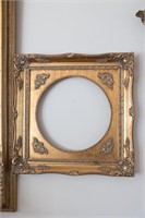 Square Gold Picture Frame With Round Opening