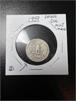 1959 Double Die Mint Mark Quarter