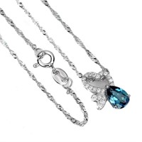 Natural London Blue Topaz Necklace