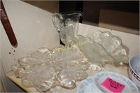 CRYSTAL PITCHER - CAKE STAND - BOWL