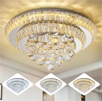 $180 Elegant LED Crystal Raindrop Ceiling Light20”