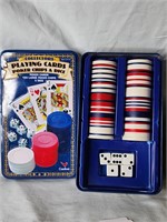 Poker chips and Dice. No cards