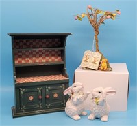 Mills River Cabinet, Porcelain Bunnies, Winnie The