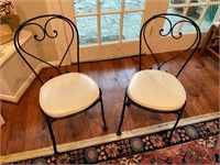 A Pair of Metal Frame "Heart" Chairs