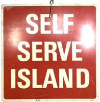 Self Serve Island Aluminum Gas Station Sign