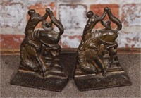 A Pair Of Cast Iron Bucking Bronco Bookends