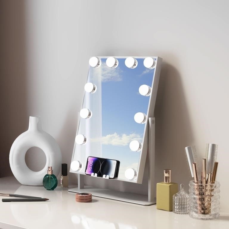 M102  Fenchilin Makeup Mirror Bluetooth Lights Wh