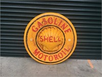 Shell Gasoline Motoroil Fibreglass Rustic Sign