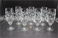 Set of Etched Cordial Glasses