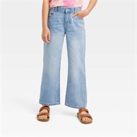 Girls' Mid-Rise Wide Leg Crop Jeans - Cat & Jack