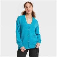 Women's Boyfriend Cardigan - a New Day Blue XS