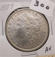 1889 Morgan silver dollar