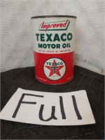 Vintage Texaco motor Oil 1qt Metal can