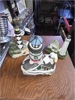 Lot of 3 Light Houses 1 is a Lamp
