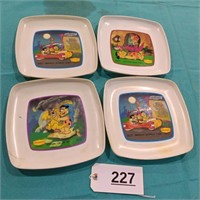 4 Denny\'s Flintstones Plates