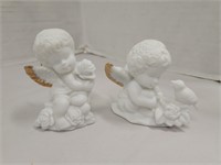 2 Vintage Porcelain Cherub Figurines