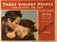 Three Violent People signed lobby card