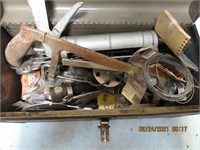 Metal tool box with tools