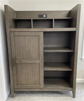 NEW Wood Cupboard with Sliding Door, Power Outlet