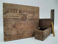 Lot of 3 Vintage Advertising Wood Crates
