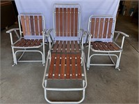 Vintage Aluminum and Redwood MCM Chairs