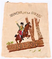 WWI SOUVENIR DE LA GUERRE PATRIOTIC TAPESTRY WW1