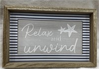 Relax and Rewind Striped Tabletop or Wall Decor