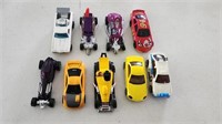 Nine Hot Wheels cars