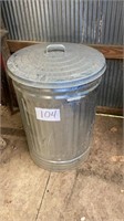 Metal trash can with lid