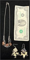 Sterling Silver Artisian Necklace & Earrings