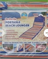 Portable Beach Lounger Chair Supports  220 Pounds