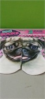 (2) Pair Ladies 6-10 Pug Socks