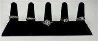 5 Sterling Wedding Style Rings & Bands