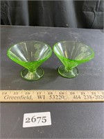 Parrot Uranium Glass Sherbet Dishes