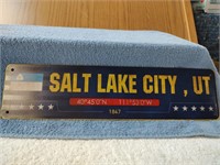 Salt Lake City Metal Sign - 4" x 16"
