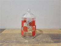 1960s Red & Gold Apothecary Jar