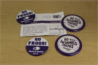 SELECTION OF TCU HORNED FROGS PIN BACKS